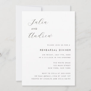 Minimalist Names Rehearsal Dinner Invitation