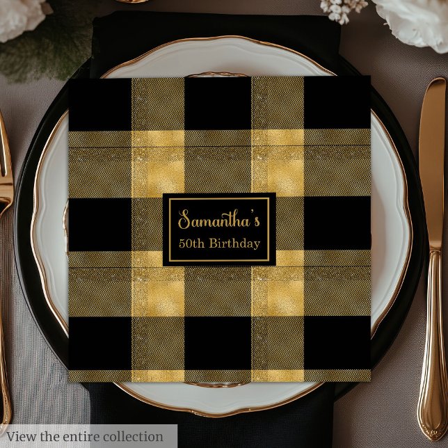 Minimalist Napkins Black Gold Chic Celebration (Minimalist Napkins Black Gold Chic Celebration)