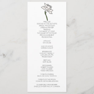 Minimalist Narcissus Wedding Program