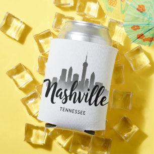Minimalist Nashville Skyline, Tennessee City Can Cooler