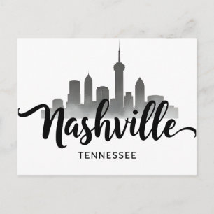 Minimalist Nashville Skyline, Tennessee City Postcard