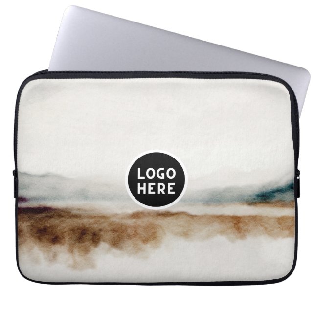 Minimalist Natural Watercolor Abstract Pattern  Laptop Sleeve (Front)
