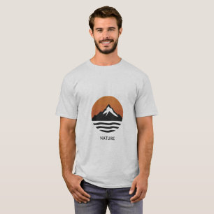 Minimalist Nature Mountain Sunset Graphic  T-Shirt