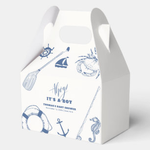 Minimalist Nautical Fishing Boy Baby Shower Favor Box