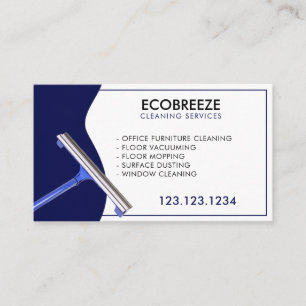 Minimalist Navy Accent Office Cleaning Business Card
