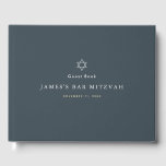Minimalist Navy Blue Bar Mitzvah Guest Book<br><div class="desc">This minimalist and chic Bar Mitzvah guest book features a midnight blue / navy blue background with the star of david in white. Personalize it for your needs. You can find matching products at my store.</div>