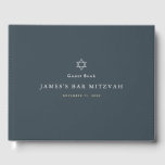 Minimalist Navy Blue Bar Mitzvah Guest Book<br><div class="desc">This minimalist and chic Bar Mitzvah guest book features a midnight blue / navy blue background with the star of david in white. Personalize it for your needs. You can find matching products at my store.</div>