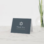 Minimalist Navy Blue Bar Mitzvah Thank You<br><div class="desc">This minimalist and chic Bar Mitzvah thank you card features a midnight blue / navy blue background with the star of david in white. Customize it for your needs. You can find matching products at my store.</div>