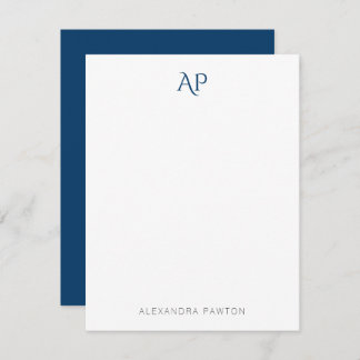 Minimalist Navy Blue Custom Name Personal Card