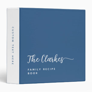 Minimalist Navy Blue Family Stationery Binder