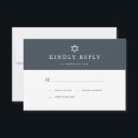 Minimalist Navy Blue & Gold Bar Mitzvah RSVP Card<br><div class="desc">This minimalist and chic Bar Mitzvah rsvp card features a midnight blue / navy blue background with the star of david. The reverse side features a faux gold background . Personalize it for your needs. You can find matching products at my store.</div>