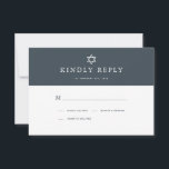 Minimalist Navy Blue & Gold Bar Mitzvah RSVP Card<br><div class="desc">This minimalist and chic Bar Mitzvah rsvp card features a midnight blue / navy blue background with the star of david. The reverse side features a faux gold background . Personalize it for your needs. You can find matching products at my store.</div>