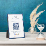 Minimalist Navy Blue Monogram Review Link QR Code Plaque<br><div class="desc">Minimalist Navy Blue Monogram Review Link QR Code plaque perfect for businesses,  consultant,  professionals or marketing manager. It features two thick and thin navy blue border and a QR code for the review link.</div>