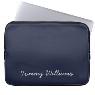 Minimalist Navy Blue Professional Simple Laptop Sleeve