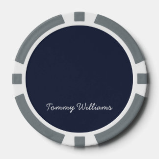 Minimalist Navy Blue Professional Simple Poker Chips
