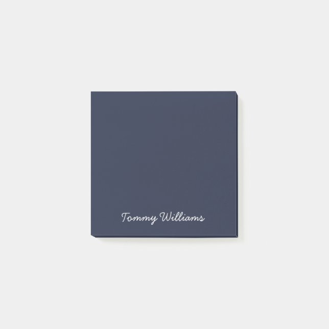 Minimalist Navy Blue Professional Simple Post-it Notes (Front)