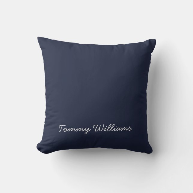 Minimalist Navy Blue Professional Simple Throw Pillow (Front)