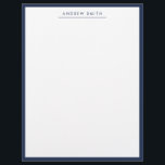 Minimalist Navy Blue Simple Line Modern Classic Letterhead<br><div class="desc">Minimalist Navy Blue Simple Line Modern Classic Letterhead</div>