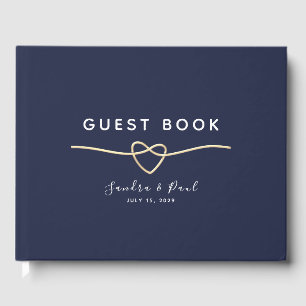 Minimalist Navy Blue Wedding Guest Book