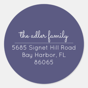 Minimalist Navy Blue & White Return Address Label