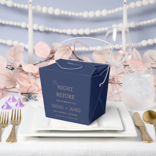 Minimalist Navy the Night Before Wedding Party Favor Box