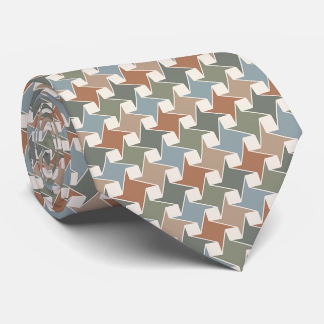 MInimalist Neck Tie with Simple Neutral Pattern (Rolled)
