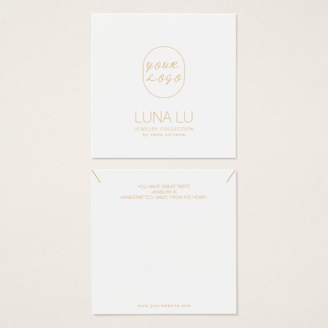Minimalist Necklace Jewellery Display Card (Front & Back)