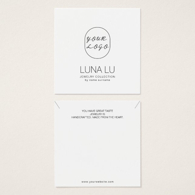 Minimalist Necklace Jewelry Display Card (Front & Back)