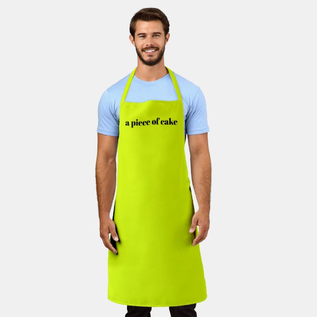 Minimalist neon chartreuse custom name modern apron (Worn)