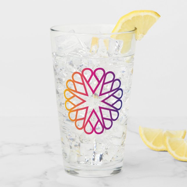 Minimalist Neon Gradient Radial Flower Glass (Back Ice)