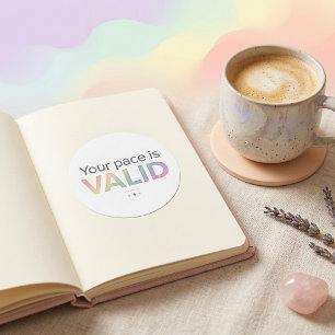 Minimalist Neurodivergent Affirmation Typography Classic Round Sticker