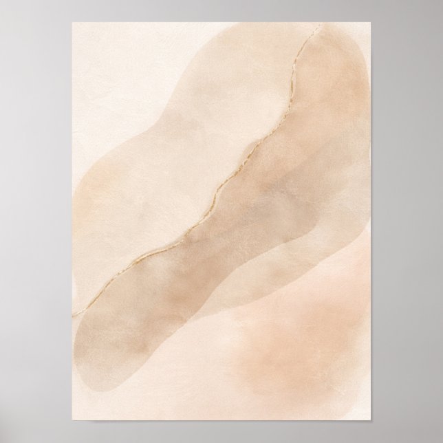 Minimalist Neutral Abstract Wall Art Poster – Beig (Devant)