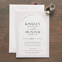 Minimalist Neutral Arches Wedding Invitation