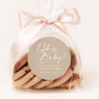 Minimalist Neutral Baby Shower Favour Stickers