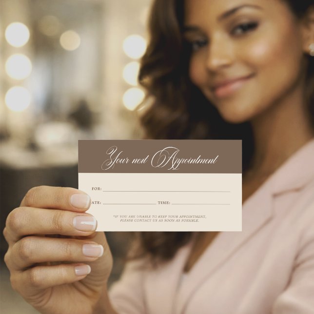 Minimalist Neutral Beige Beauty Appointment Card (Creator Uploaded)