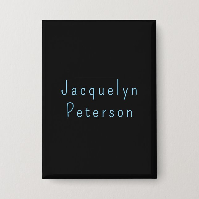 Minimalist Neutral Black Blue Elegant Modern Name (Front)