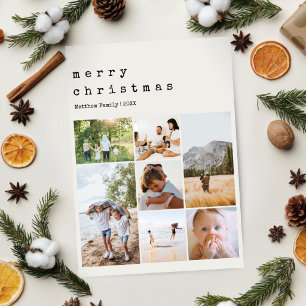 Minimalist Neutral Christmas Family Photo Holiday Card
