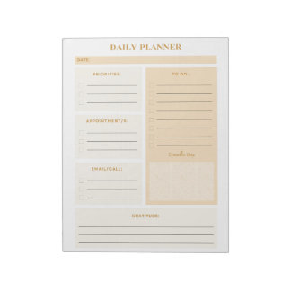 Minimalist Neutral Colour Daily Planner Pages Notepad