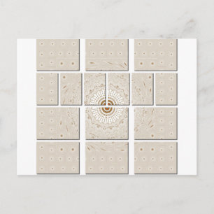Minimalist Neutral Geometric Beige Tonal Design Postcard