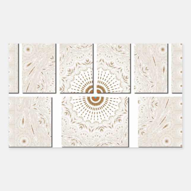 Minimalist Neutral Geometric Beige Tonal Design Sticker (Front)