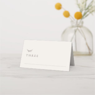 Minimalist Neutral Ivory Wedding Table Place Card