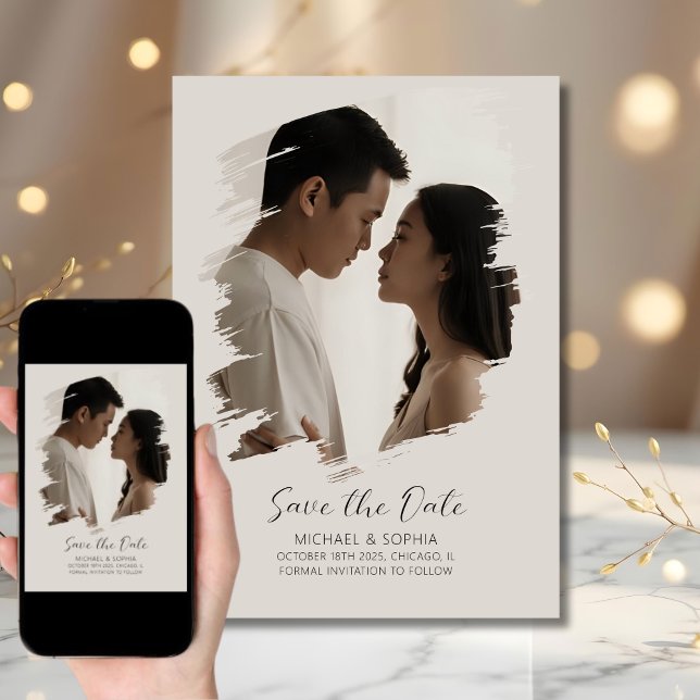Minimalist Neutral Save the Date Modern Simple (Creator Uploaded)