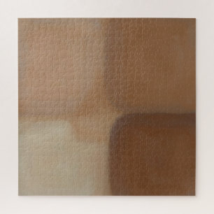 Minimalist Neutral Terracotta Squares Jigsaw Puzzle