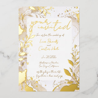 Minimalist Neutral Watercolor Foil
