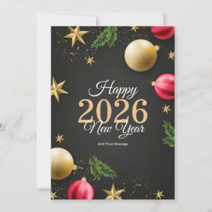 Minimalist New Year 2026 Greeting Card   Holiday C