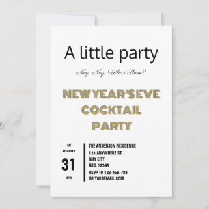 Minimalist New Year Eve Cocktail Party Invitation