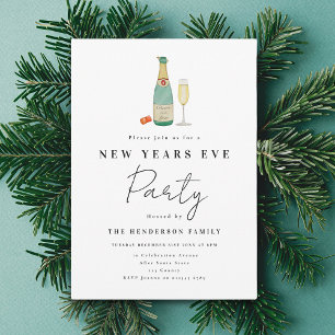 Minimalist New Year’s Eve Party Invitation