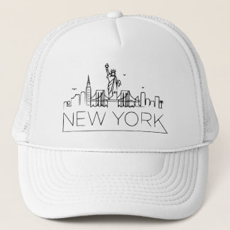 Minimalist New York City FL Skyline Graphic Trucker Hat