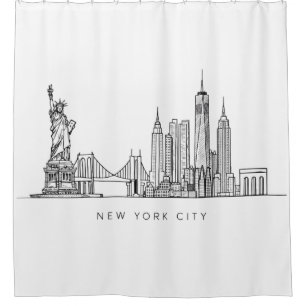 Minimalist New York City Skyline Line Art