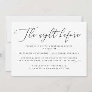Minimalist Night Before   Wedding Rehearsal Dinner Invitation